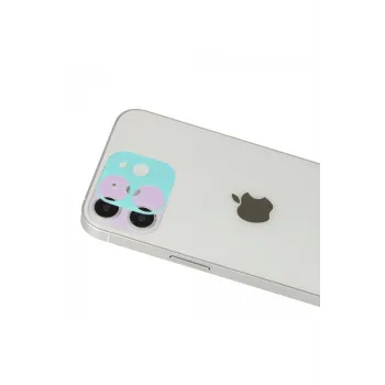 Newface iPhone 12 Rainbow Kamera Lens Koruma Cam - Mor