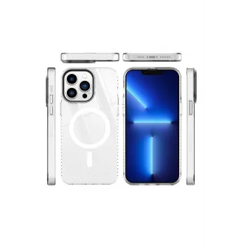 Newface iPhone 13 Pro Kılıf Beta Magneticsafe Silikon - Şeffaf