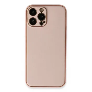 Newface iPhone 13 Pro Kılıf Coco Deri Silikon Kapak - Pembe