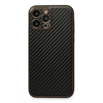 Newface iPhone 13 Pro Kılıf Coco Karbon Silikon - Siyah