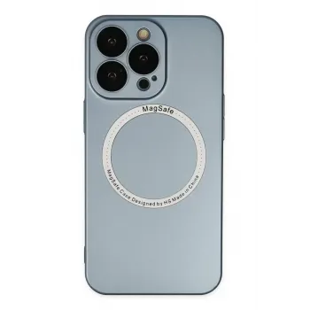 Newface Apple iPhone 13 Pro Kılıf Jack Magneticsafe Lens Silikon - Sierra Blue