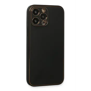 Newface iPhone 13 Pro Max Kılıf Coco Deri Silikon Kapak - Siyah