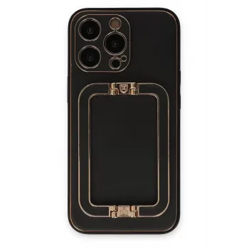 Newface iPhone 13 Pro Max Kılıf Coco Elit Kapak - Siyah