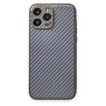 Newface iPhone 13 Pro Max Kılıf Coco Karbon Silikon - Gri