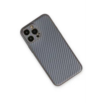 Newface iPhone 13 Pro Max Kılıf Coco Karbon Silikon - Gri