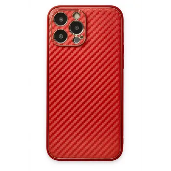 Newface iPhone 13 Pro Max Kılıf Coco Karbon Silikon - Kırmızı
