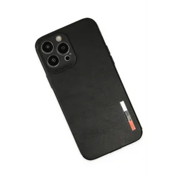 Newface iPhone 13 Pro Max Kılıf Loop Deri Silikon - Siyah