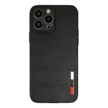 Newface Apple iPhone 13 Pro Max Kılıf Loop Deri Silikon - Siyah