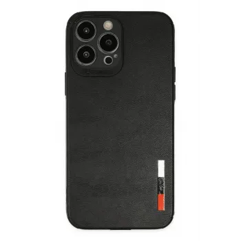 Newface iPhone 13 Pro Max Kılıf Loop Deri Silikon - Siyah