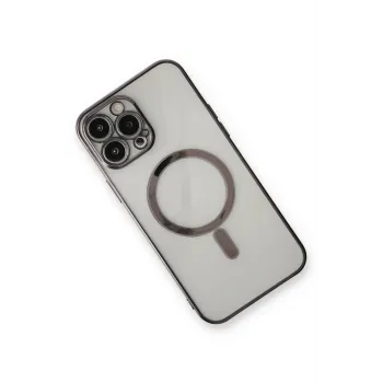 Newface iPhone 13 Pro Max Kılıf Magneticsafe Lazer Silikon - Siyah