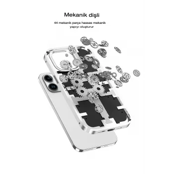 Newface iPhone 13 Pro Max Kılıf Mekanik Bumper Kapak - Mavi