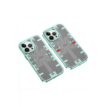Newface iPhone 13 Pro Max Kılıf Mekanik Bumper Kapak - Yeşil