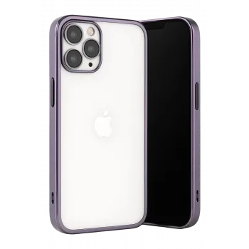 Newface iPhone 13 Pro Max Kılıf Razer Lensli Silikon - Mor