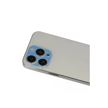 Newface iPhone 13 Pro Max Rainbow Kamera Lens Koruma Cam - Mavi