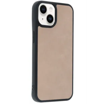Newface iPhone 14 Kılıf Aras Deri Kapak - Pudra