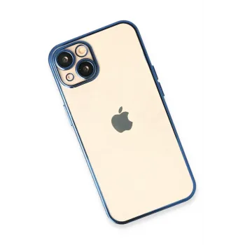 Newface iPhone 14 Kılıf Razer Lensli Silikon - Açık Mavi