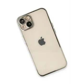 Newface iPhone 14 Kılıf Razer Lensli Silikon - Gümüş