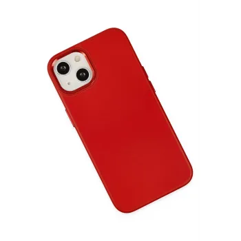 Newface iPhone 14 Plus Kılıf Asya Deri Silikon - Kırmızı