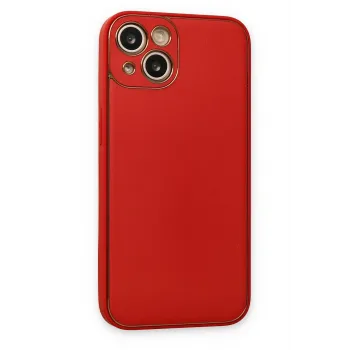 Newface iPhone 14 Plus Kılıf Coco Deri Silikon Kapak - Kırmızı