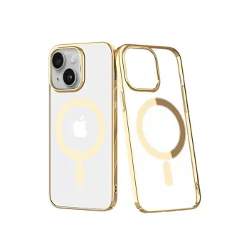 Newface iPhone 14 Plus Kılıf Element Magneticsafe Sert Kapak - Gold