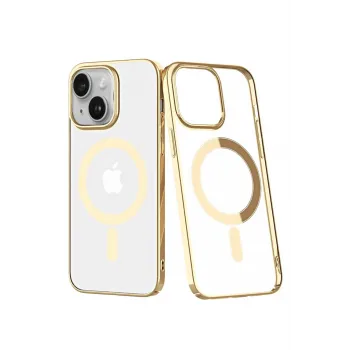 Newface iPhone 14 Plus Kılıf Element Magneticsafe Sert Kapak - Gold