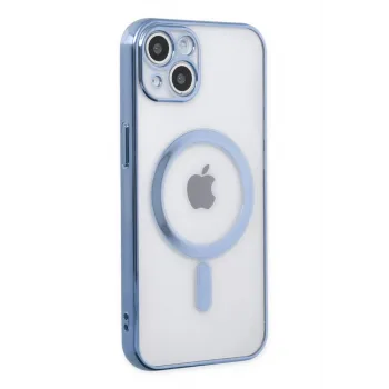 Newface iPhone 14 Plus Kılıf Magneticsafe Lazer Silikon - Sierra Blue