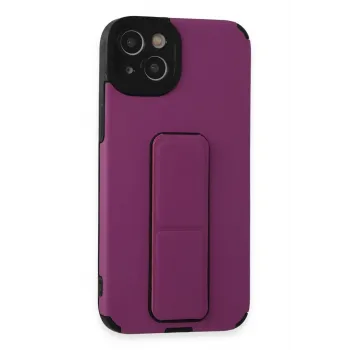 Newface iPhone 14 Plus Kılıf Mega Standlı Silikon - Mor