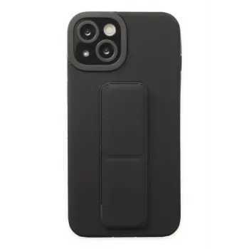 Newface iPhone 14 Plus Kılıf Mega Standlı Silikon - Siyah