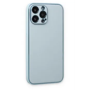 Newface iPhone 14 Pro Kılıf Coco Deri Silikon Kapak - Sky Blue