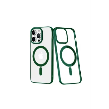 Newface iPhone 14 Pro Kılıf Element Magneticsafe Sert Kapak - Köknar Yeşili