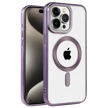 Newface iPhone 14 Pro Kılıf Kronos Magsafe Kapak - Derin Mor