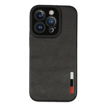 Newface iPhone 14 Pro Kılıf Loop Deri Silikon - Siyah