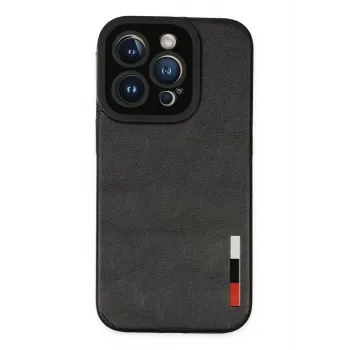 Newface iPhone 14 Pro Kılıf Loop Deri Silikon - Siyah