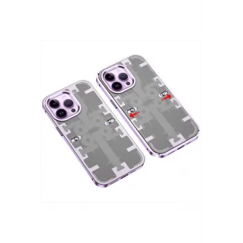 Newface iPhone 14 Pro Kılıf Mekanik Bumper Kapak - Derin Mor