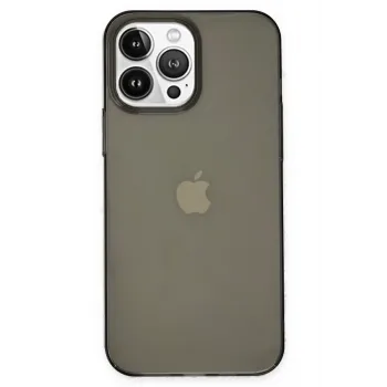 Newface iPhone 14 Pro Kılıf Pc Sert Şeffaf Kapak - Siyah