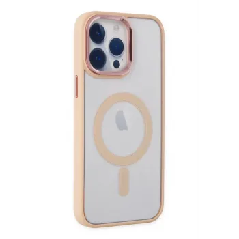Newface iPhone 14 Pro Kılıf Room Magneticsafe Silikon - Pudra