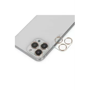 Newface iPhone 14 Pro Max Band Metal Kamera Lens - Gold
