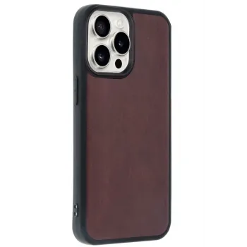 Newface iPhone 14 Pro Max Kılıf Aras Deri Kapak - Bordo