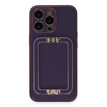 Newface iPhone 14 Pro Max Kılıf Coco Elit Kapak - Derin Mor