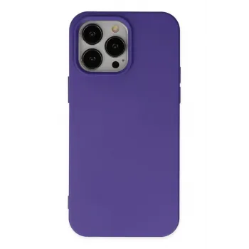 Newface iPhone 14 Pro Max Kılıf Nano içi Kadife Silikon - Mor
