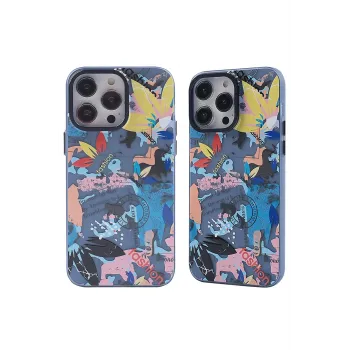 Newface iPhone 14 Pro Max Kılıf Prada Desenli Kapak - Prada Pembe - 1