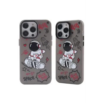 Newface iPhone 14 Pro Max Kılıf Prada Desenli Kapak - Prada Siyah - 1