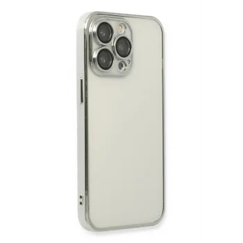 Newface iPhone 14 Pro Max Kılıf Razer Lensli Silikon - Gümüş
