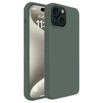 Newface iPhone 15 Kılıf First Silikon - Koyu Yeşil
