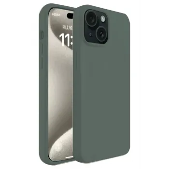 Newface iPhone 15 Kılıf First Silikon - Koyu Yeşil
