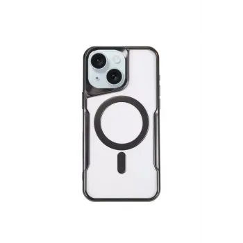 Newface iPhone 15 Plus Kılıf Boyi Magsafe Silikon Kapak - Siyah