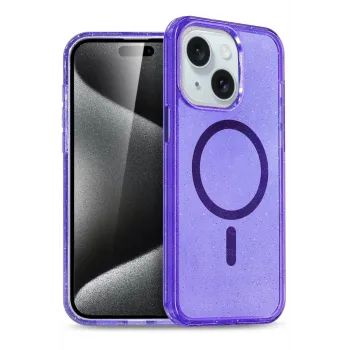 Newface iPhone 15 Plus Kılıf Star Magsafe Kapak - Mor