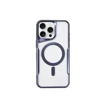 Newface iPhone 15 Pro Kılıf Boyi Magsafe Silikon Kapak - Lacivert