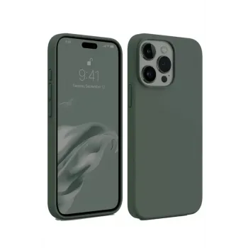 Newface Apple iPhone 15 Pro Kılıf First Silikon - Koyu Yeşil