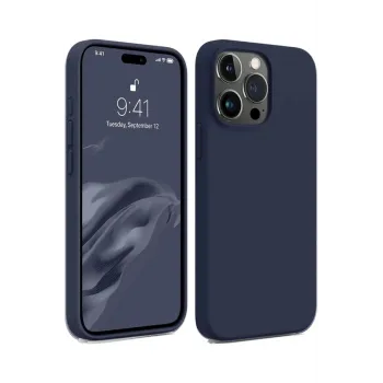 Newface iPhone 15 Pro Kılıf First Silikon - Lacivert